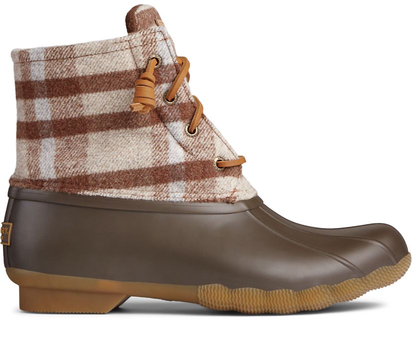 Sperry Saltwater Wool Plaid Duck Boots - Women's Duck Boots - Brown/Multicolor [FH1502396] Sperry To